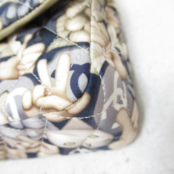 CHANEL MatelasseW Flap ChainShoulder Bag Cat Pattern Beige Nylon - Picture 10 of 10